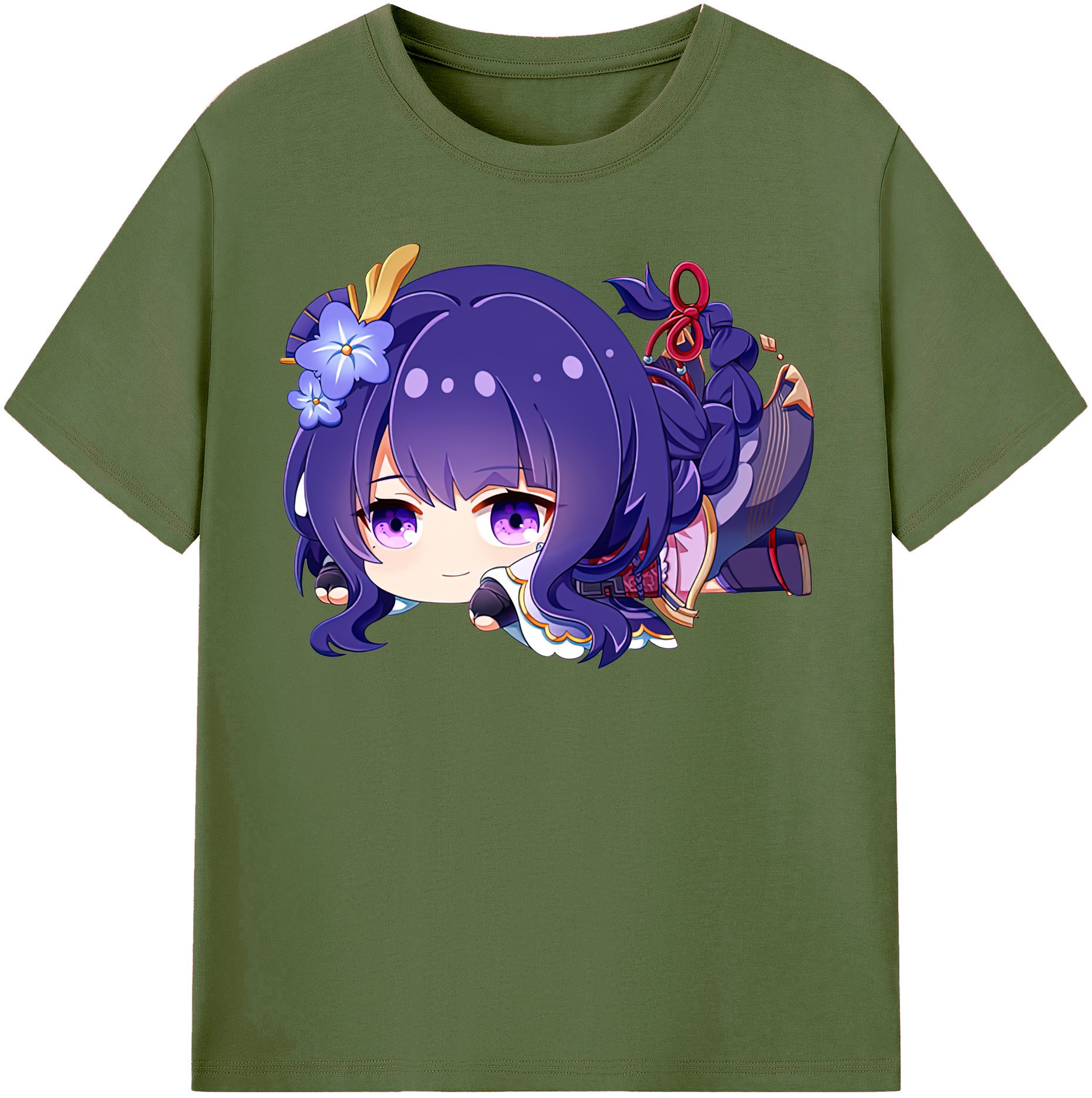 げんし神 雷電将軍 らいでんしょうぐん genshin Raiden Shogun 綿100％半袖Tシャツ（フロントプリント）